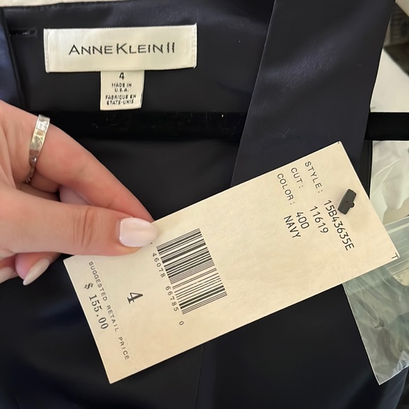 Anne Klein Dark Navy Peplum Blouse - Picture 3 of 3